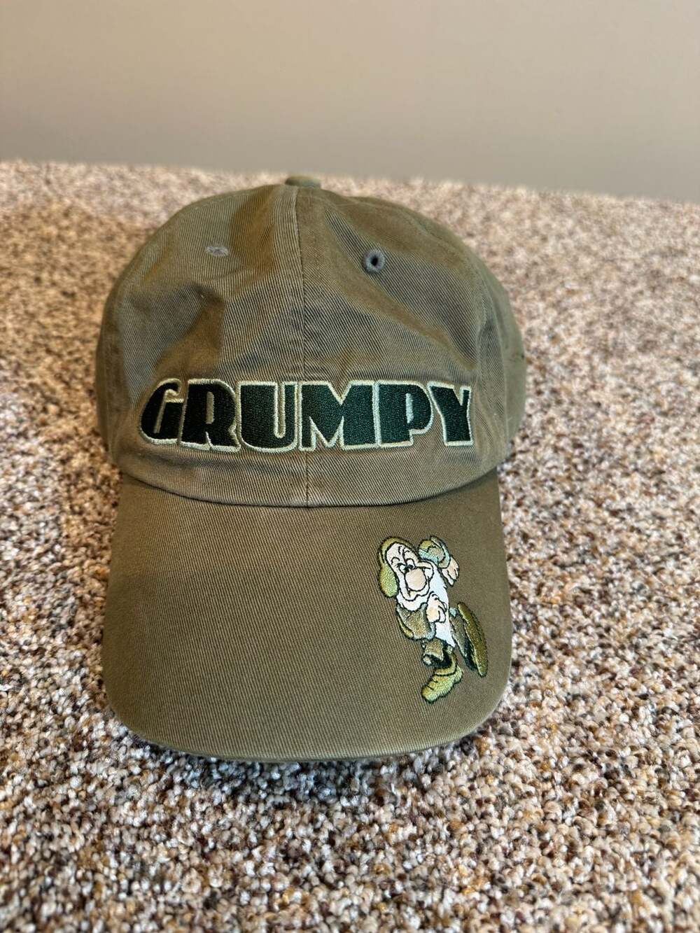 Disney Walt Disney World Grumpy Hat Size Adult Green Cotton